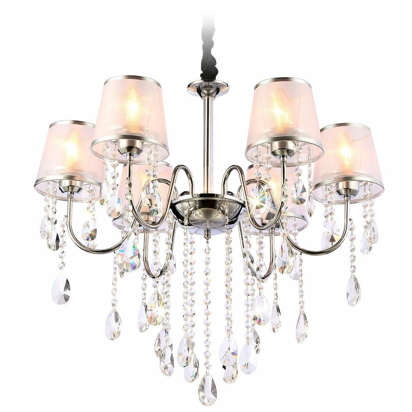 Подвесная люстра с абажурами и хрусталем Ambrella Traditional, TR4588