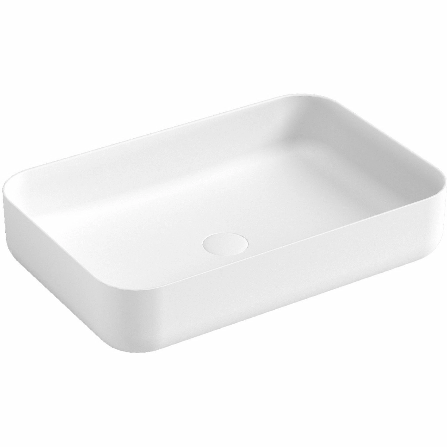 Раковина накладная Boheme Corian Slim 60x40 Matt White, 879-60-MW