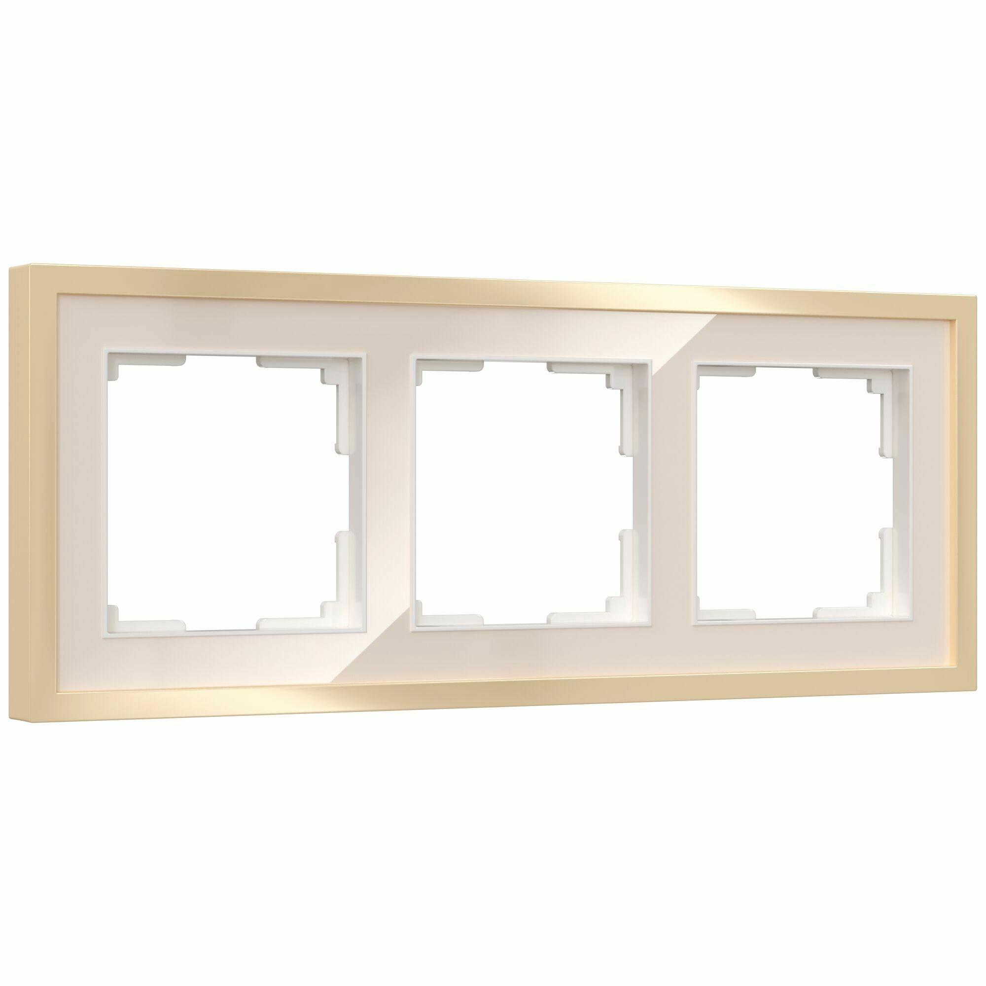 Рамка на 3 поста Werkel Baquette W0032851 (айвори/латунь)