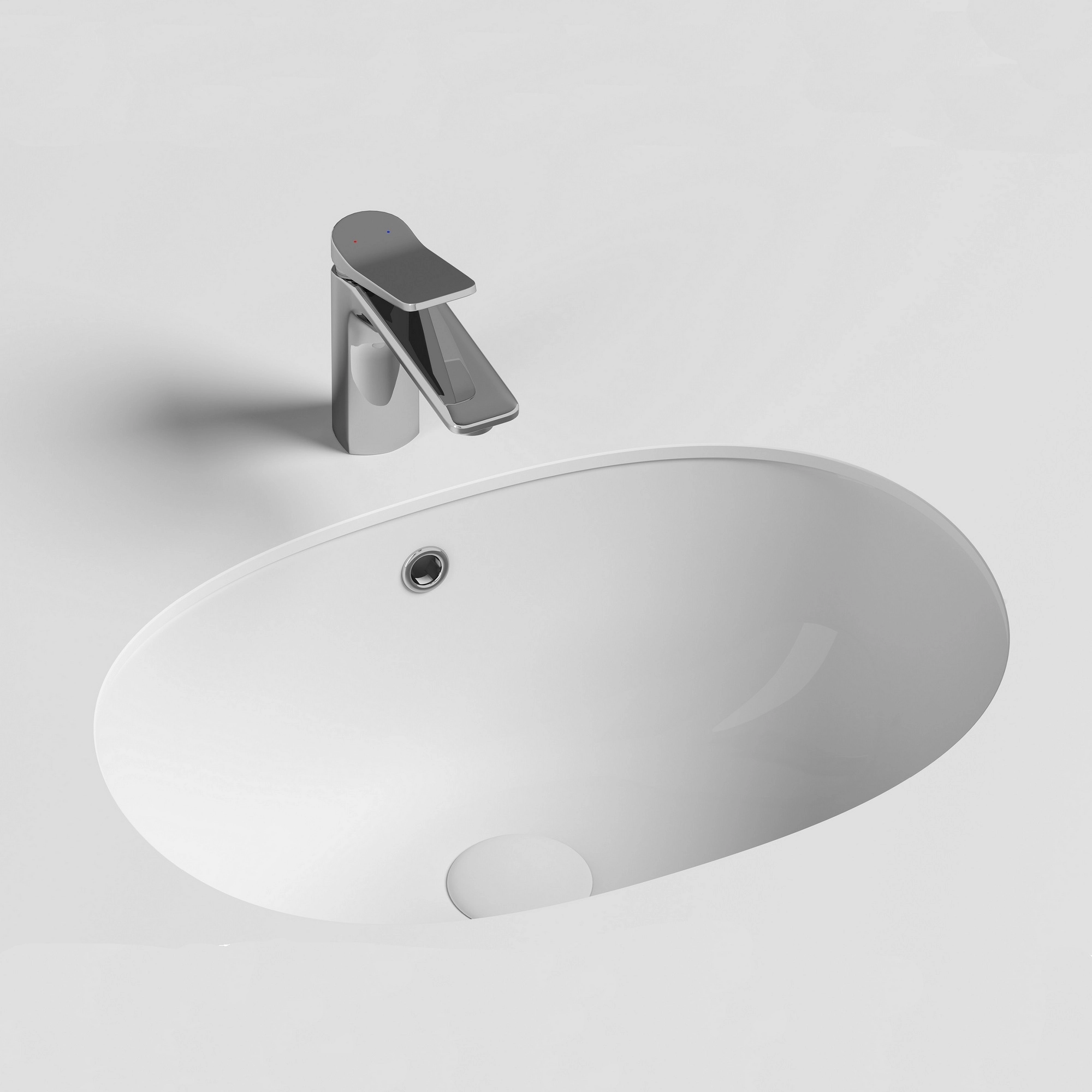Умывальник овальный встраиваемый под столешницу CeramicaNova Element 56.5x38.5, CN6044