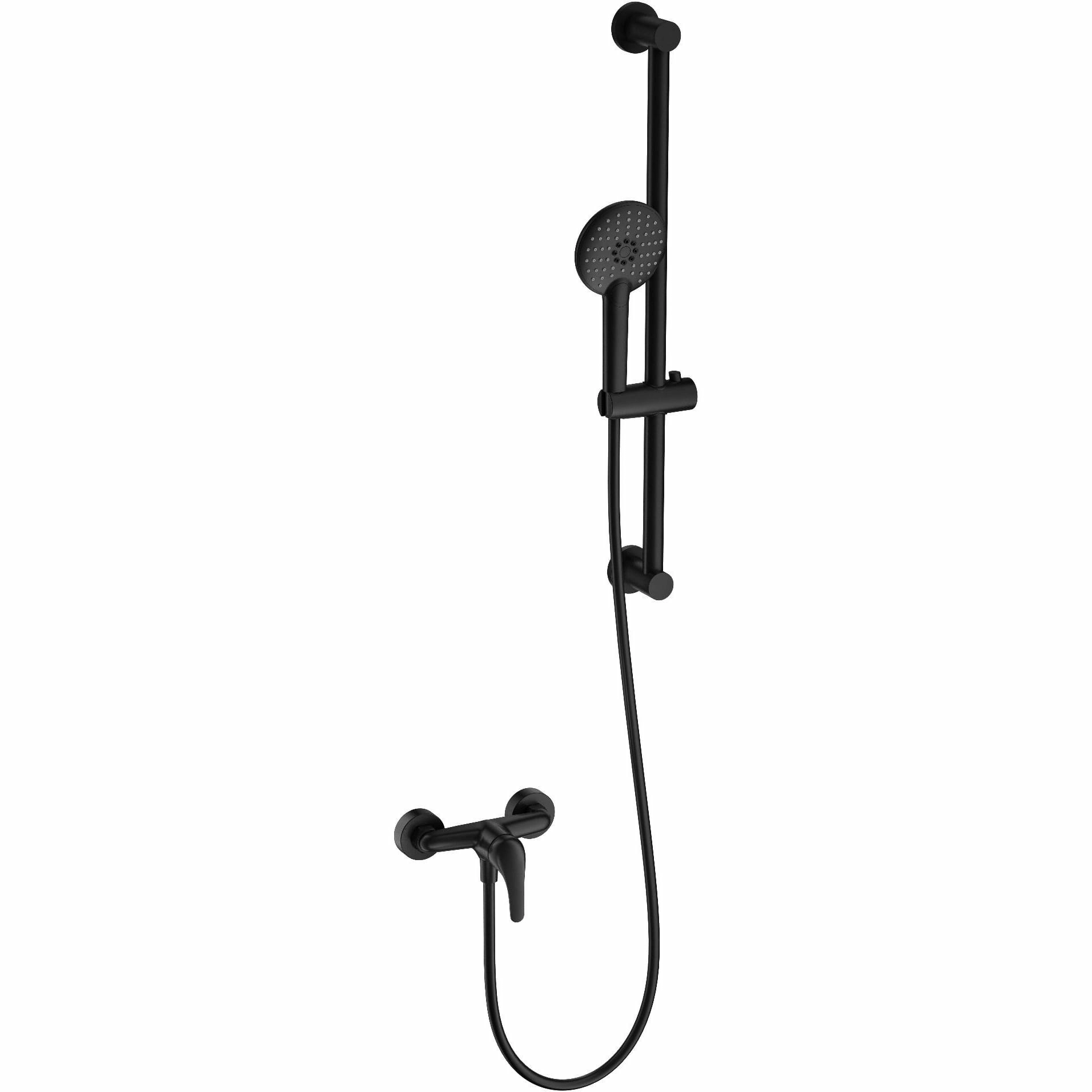 Смеситель для душа с гарнитуром Wonzon & Woghand черный матовый, WW-4570-MB