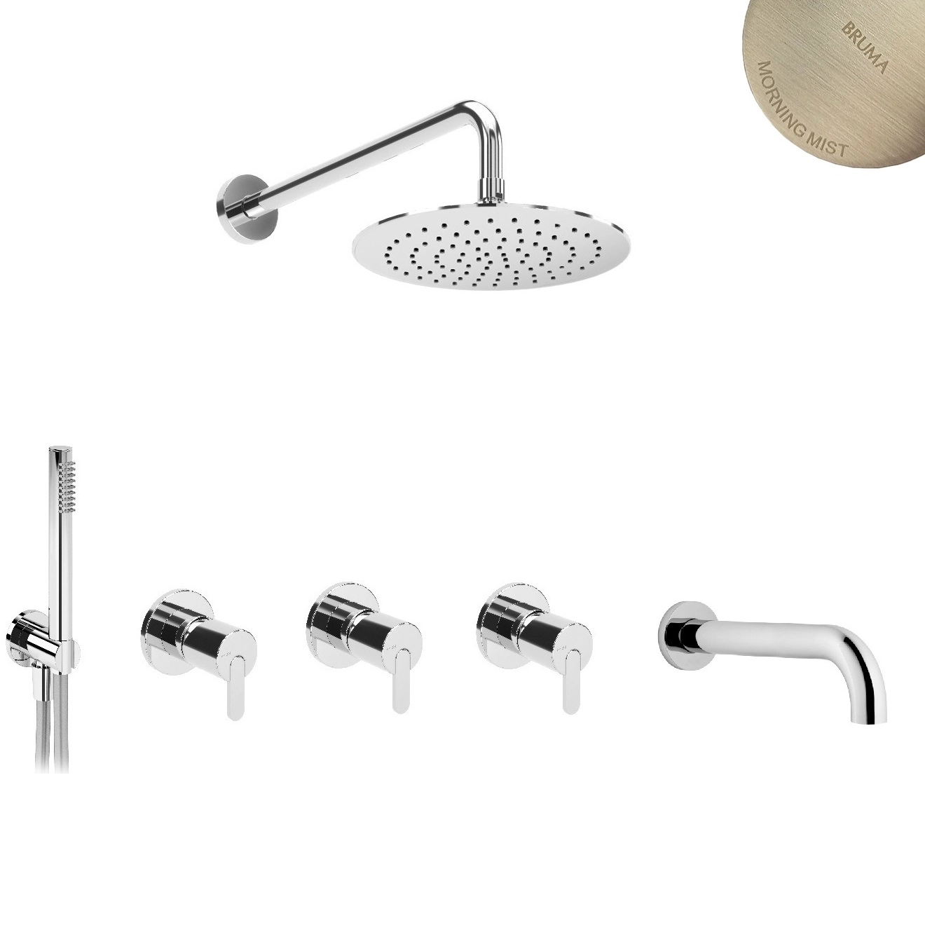 Система скрытого монтажа для ванны Bruma Leaf, 1671201MM+1671201MM+1671201MM+1455265MM+1455914MM+1456403MM