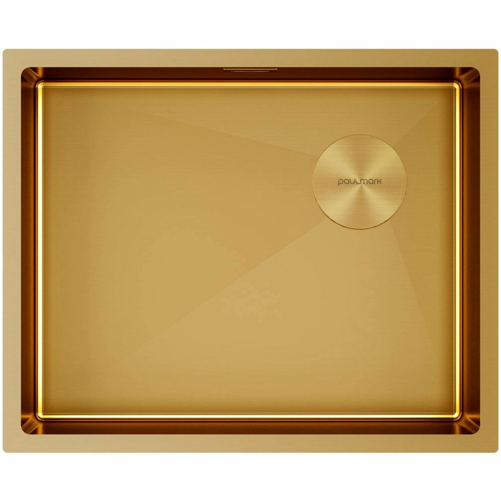 Мойка Paulmark Next Skew 54 брашированное золото, PM885444-BG