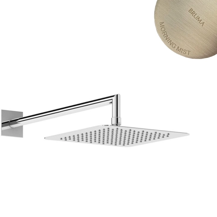 Душевая лейка 300x300 мм с настенным держателем Bruma QuadraBlue 145 626 2MM Morning Mist, 1456262MM
