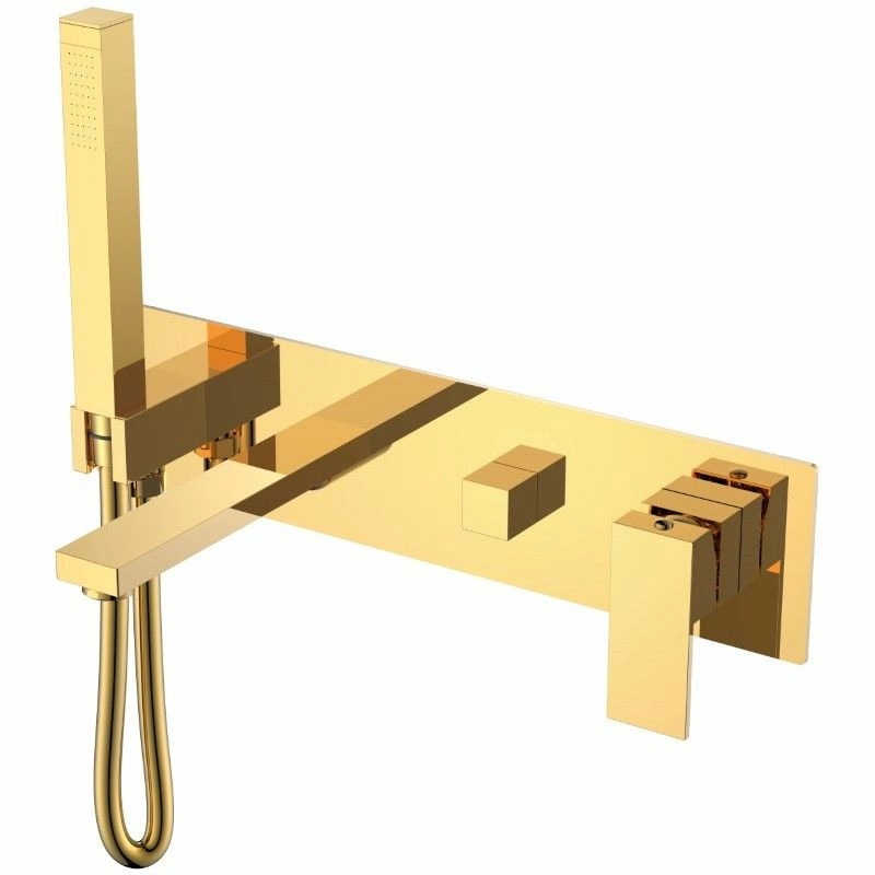 Смеситель для ванны встроенный Boheme Qubic Shine Gold, 474-2-G
