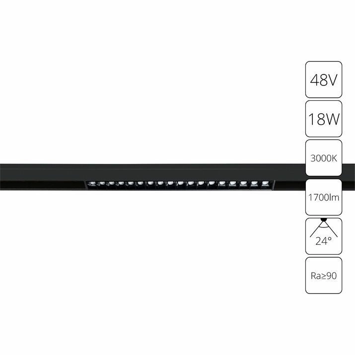 Магнитный трековый светильник Arte Lamp Linea, A4675PL-1BK