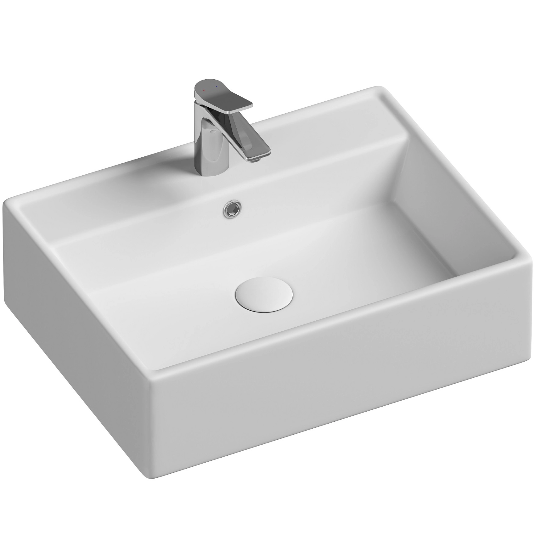 Умывальник чаша накладная прямоугольная CeramicaNova Element 60x44.5, CN6046