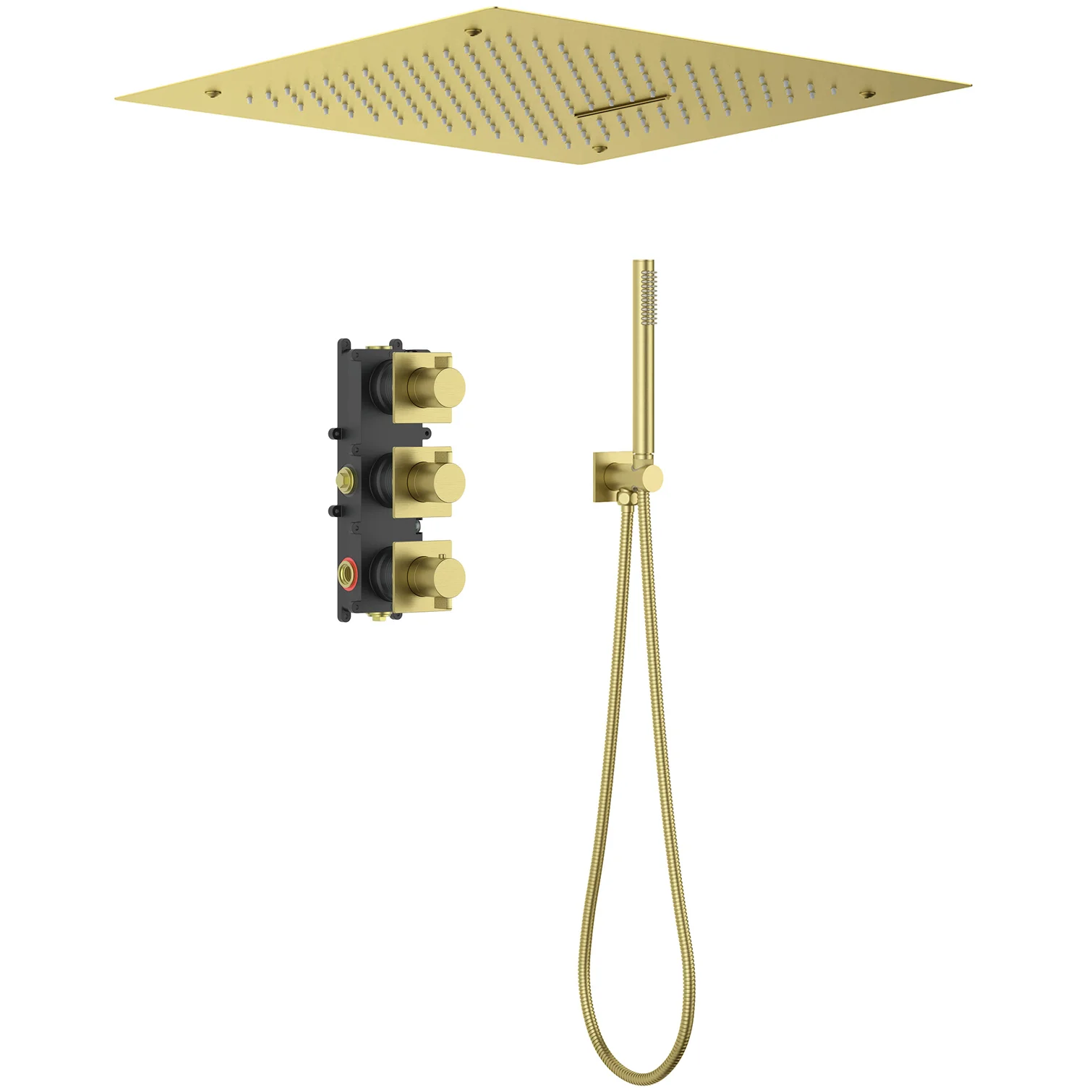 Душевая система встроенная с термостатом Timo Caisa Brushed Gold, SX-9029/17SM