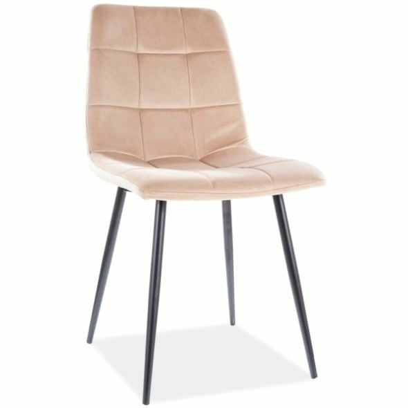 Стул Signal Mila Velvet Bluvel 28 бежевый/черный, MILAVCBE