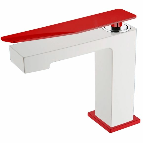 Смеситель для умывальника Boheme Q2 White/Red, 141-WR.2