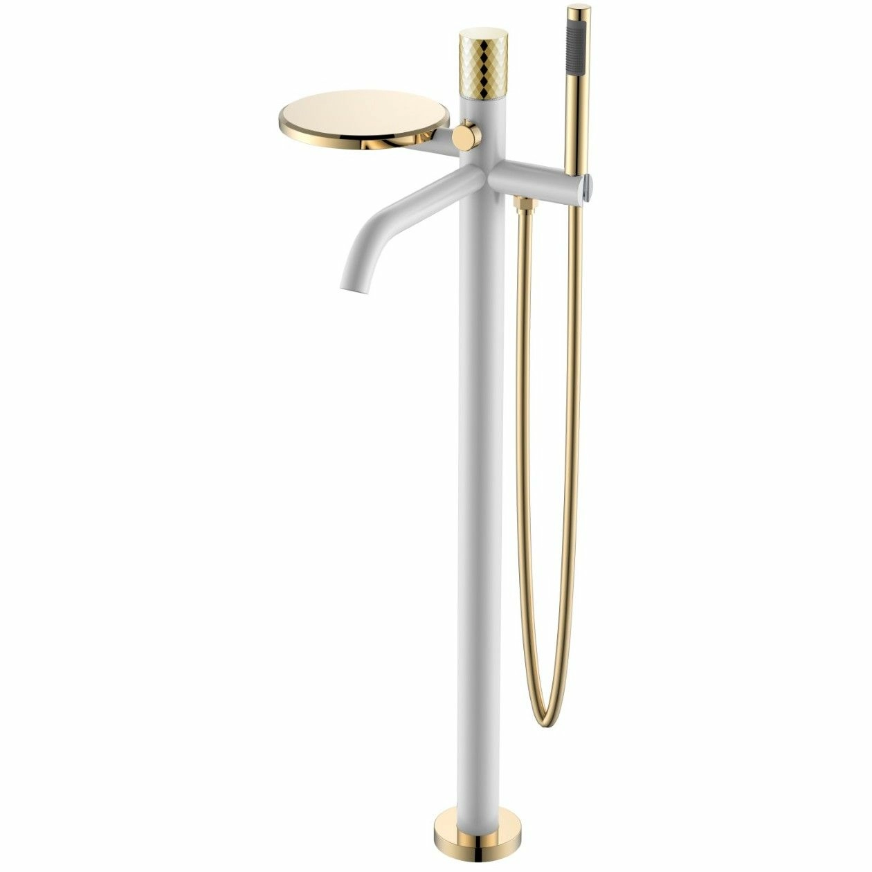 Напольный смеситель для ванны Boheme Stick Diamond White/Gold, 129-WG