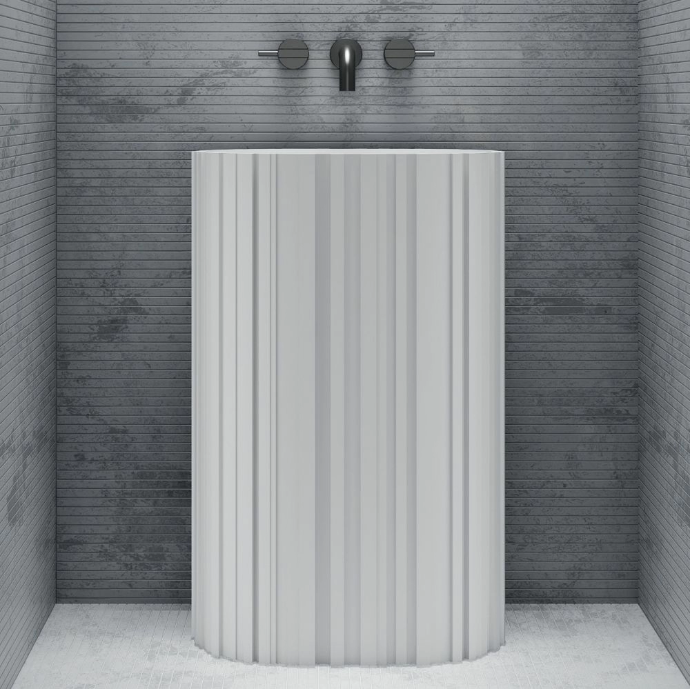Раковина отдельностоящая Abber Stein 58x38 AS2551-H белая матовая