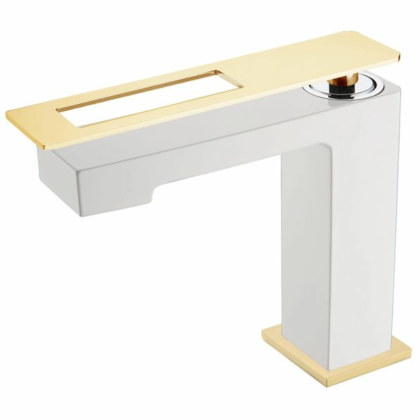 Смеситель для умывальника Boheme Q White/Gold, 141-WG