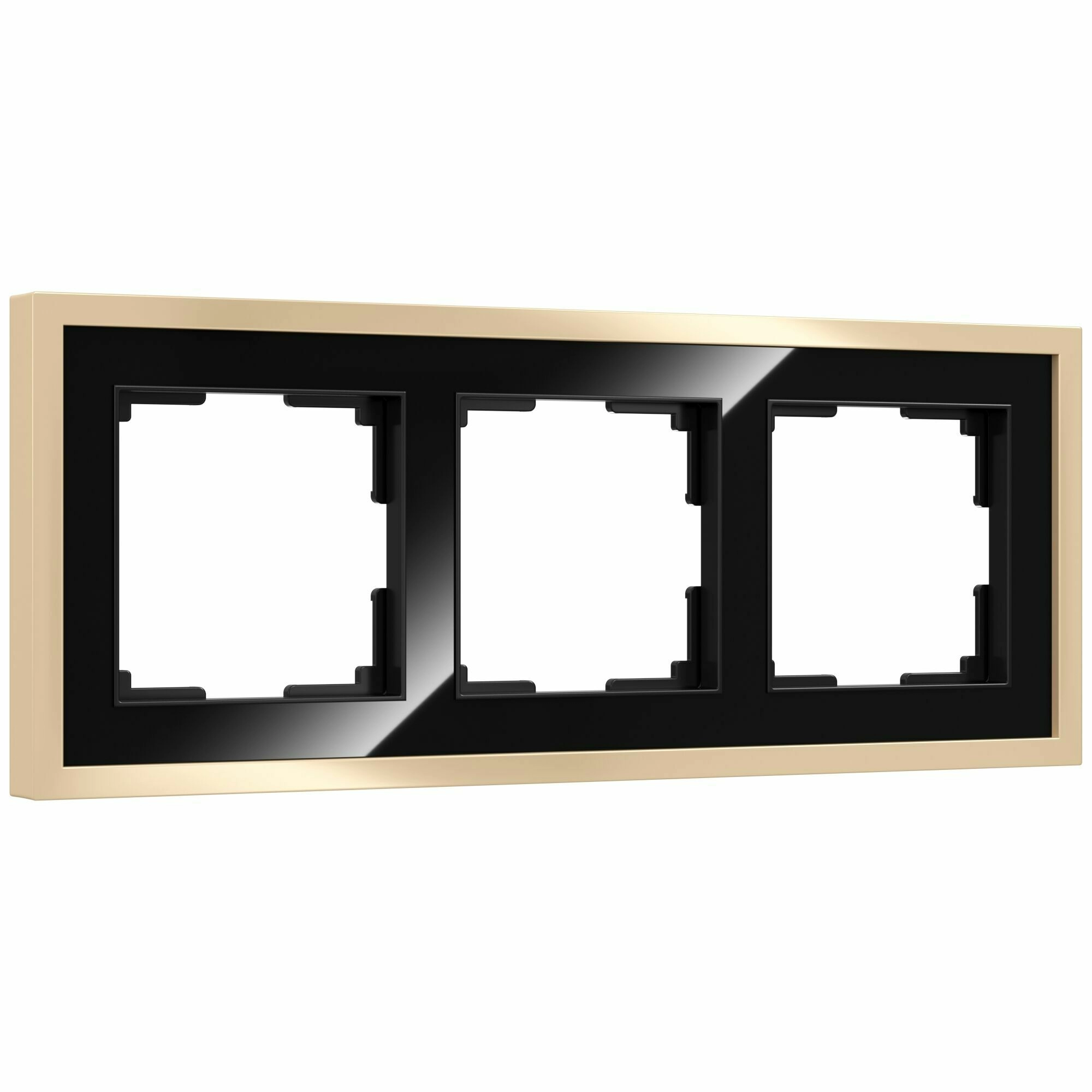 Рамка на 3 поста Werkel Baquette W0032852 (черный/латунь)