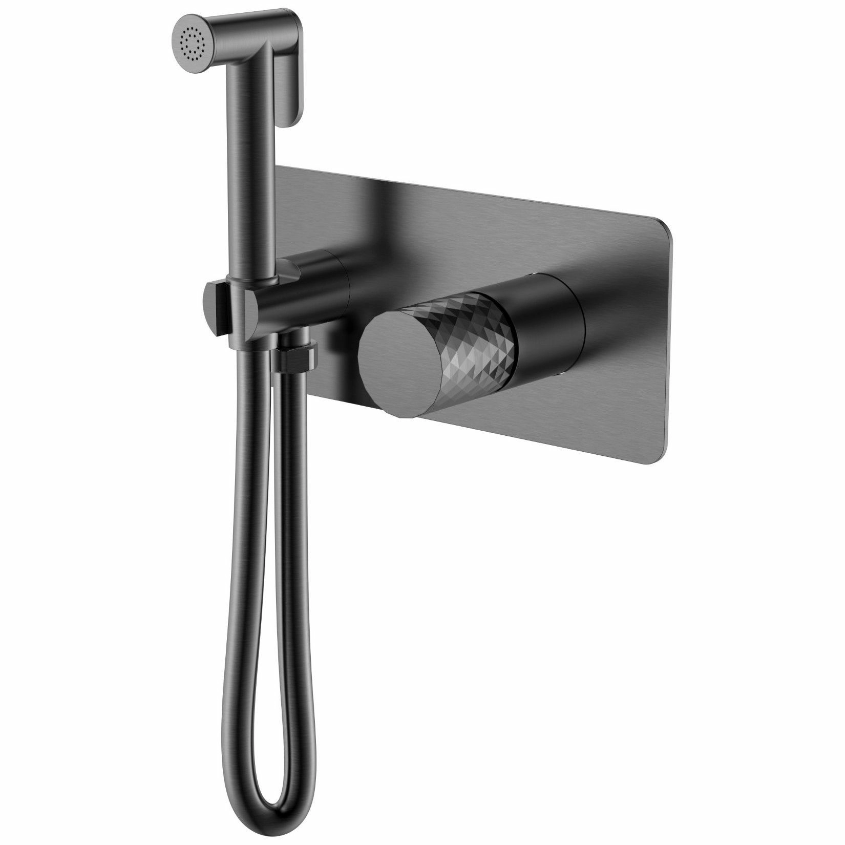 Смеситель гигиенический Boheme Stick Diamond Gun Metall, 127-GM
