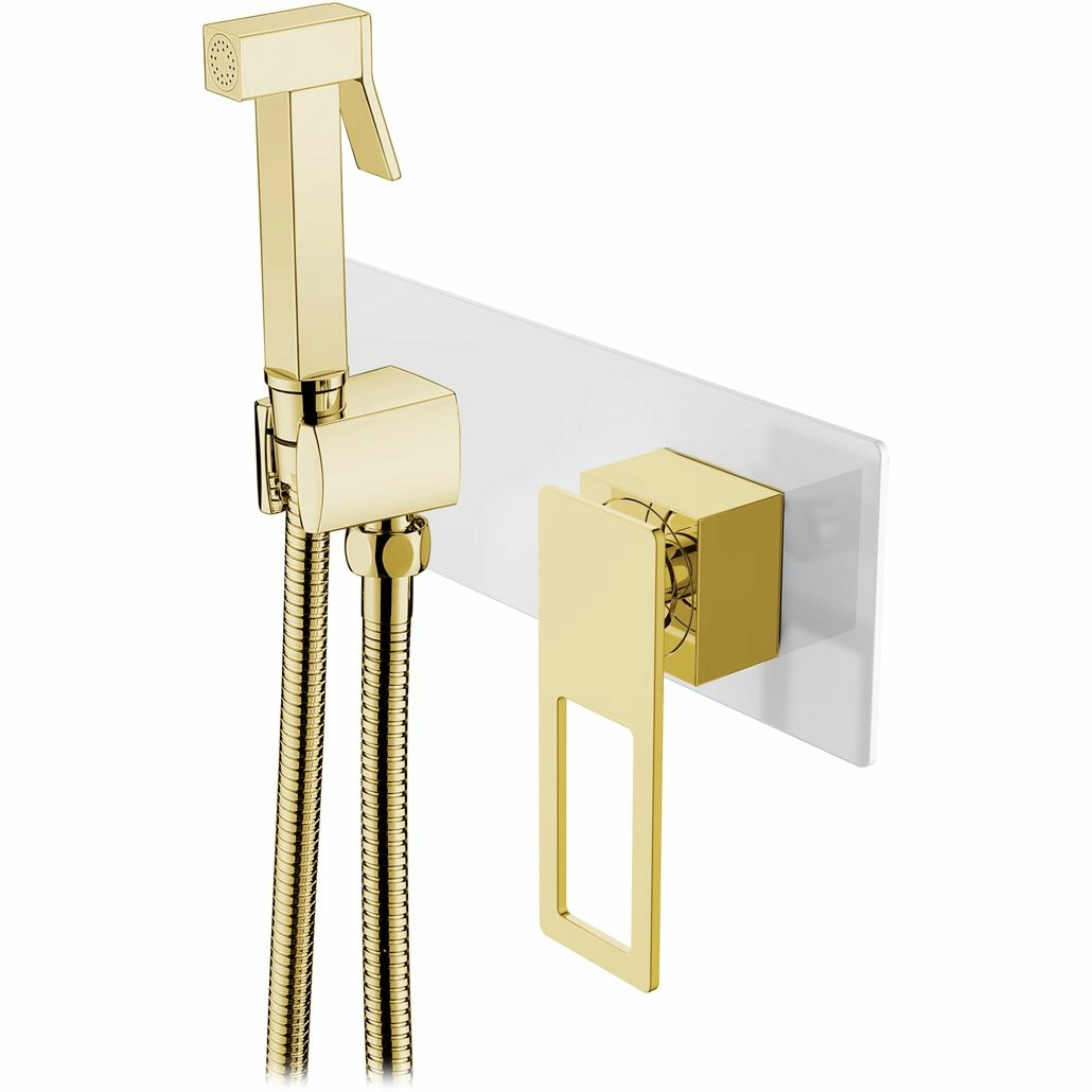 Смеситель гигиенический Boheme Q White/Gold, 147-WG
