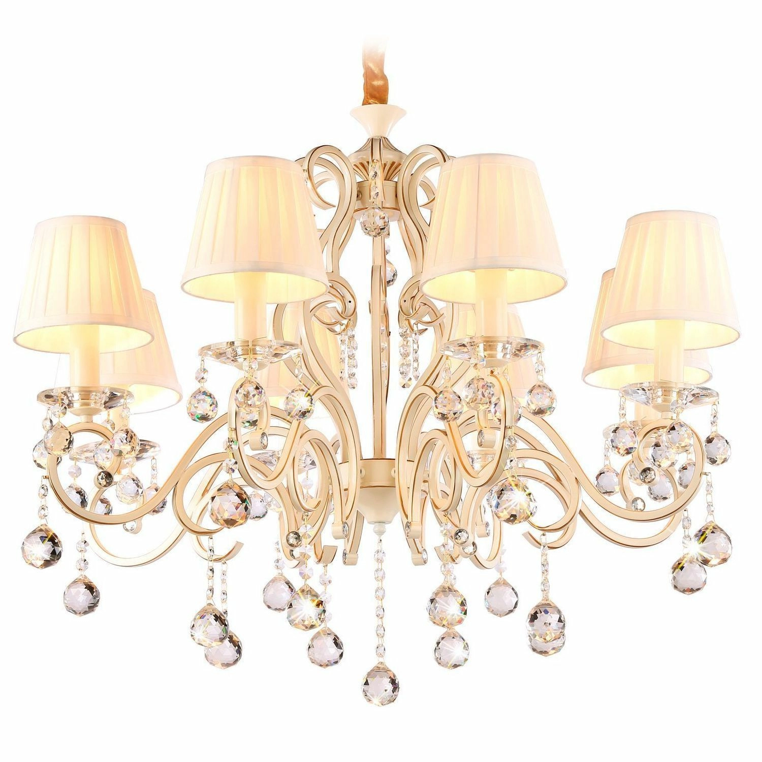 Подвесная люстра с абажурами и хрусталем Ambrella Traditional, TR4561