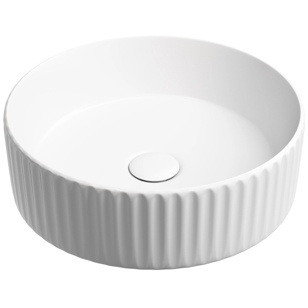 Умывальник чаша накладная круглая CeramicaNova Element 36x36, CN6057MW