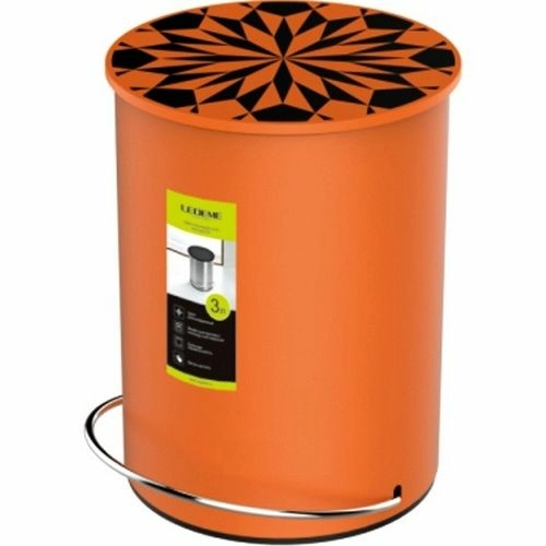 Ведро для мусора с педалью 3 л (оранжевое) Ledeme L704-7