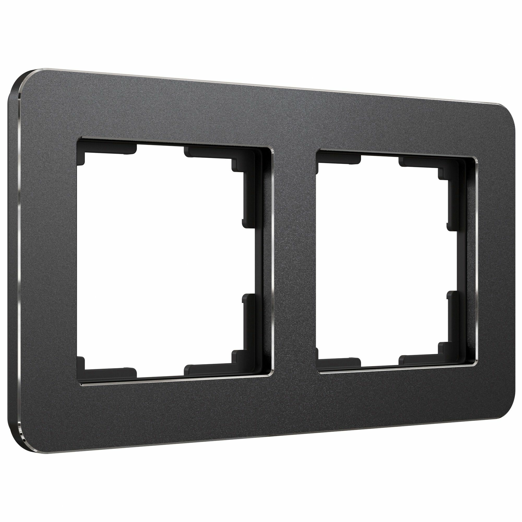Рамка на 2 поста Werkel Platinum W0022608 (черный алюминий)