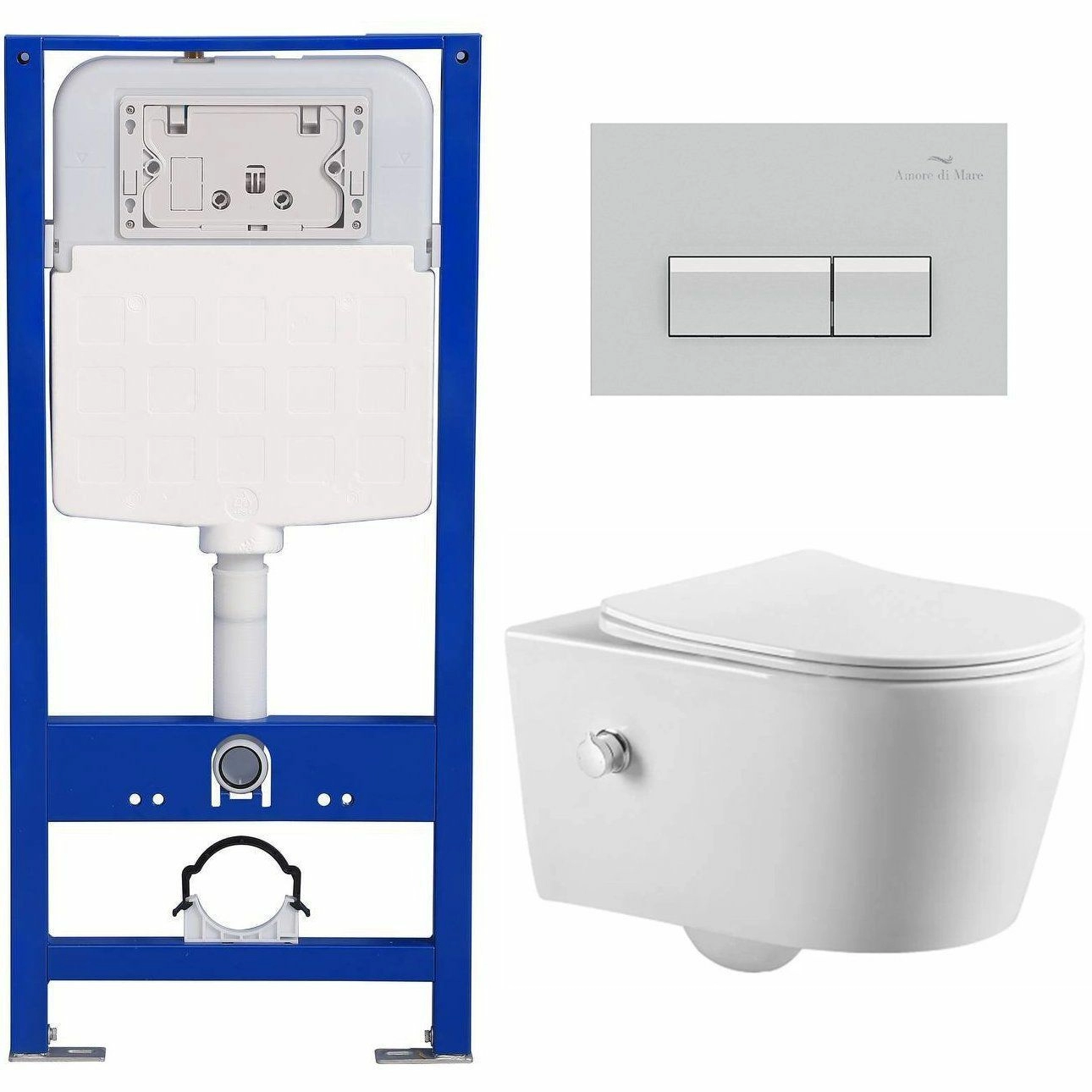 Комплект Amore di Mare QuickFit 50114 и клавиши 404CH с унитазом Temo Bidet P322X, QF404CH322X