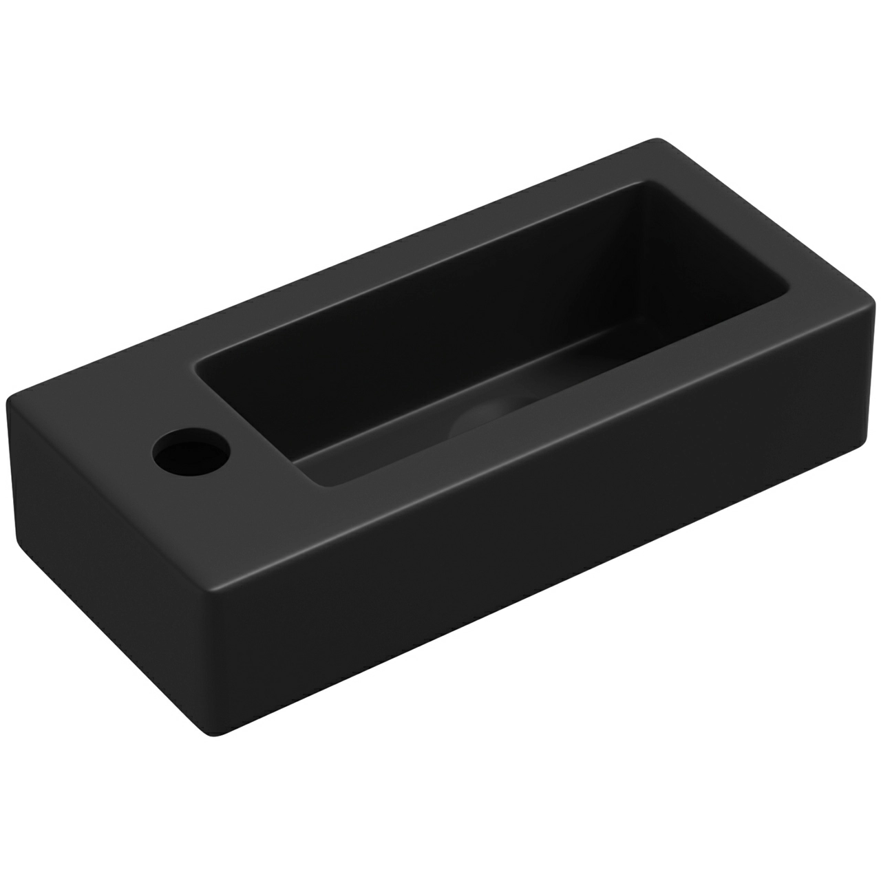 Настенная или накладная раковина Lavinia Boho Bathroom Sink Slim 37x18 черная матовая