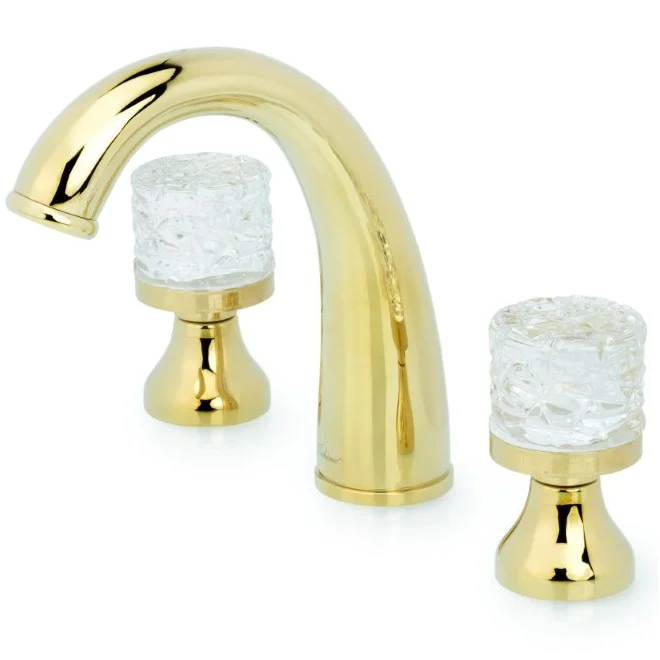 Смеситель для раковины на 3 отверстия Boheme Crystal Gold, 297