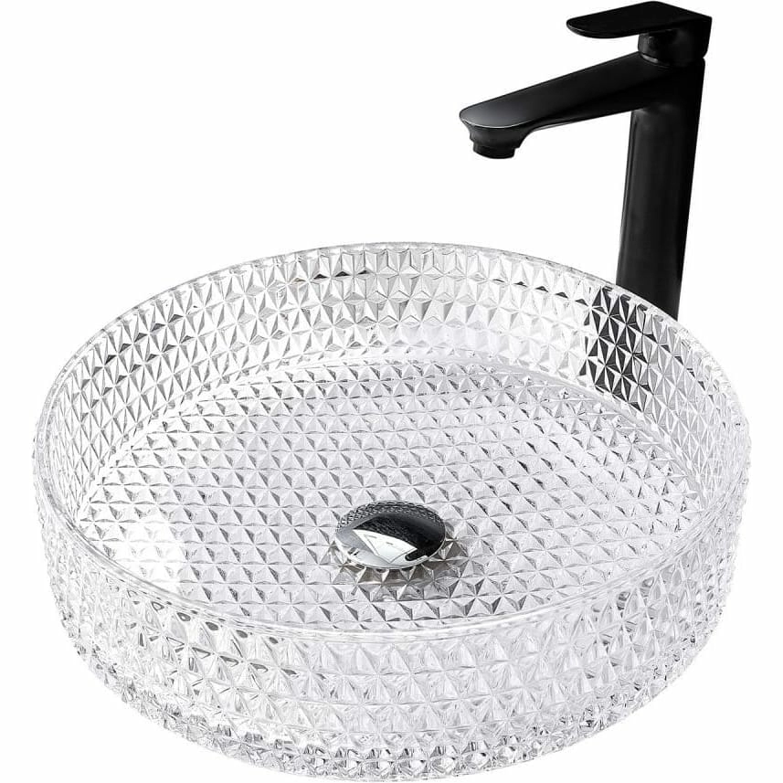 Раковина накладная стеклянная Abber Glas 39.5x39.5 AK2301 прозрачная