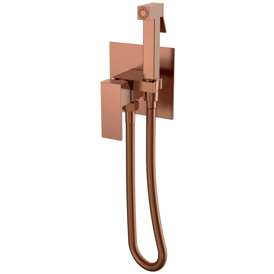 Смеситель гигиенический Boheme Qubic Copper Brushed, 477-CB