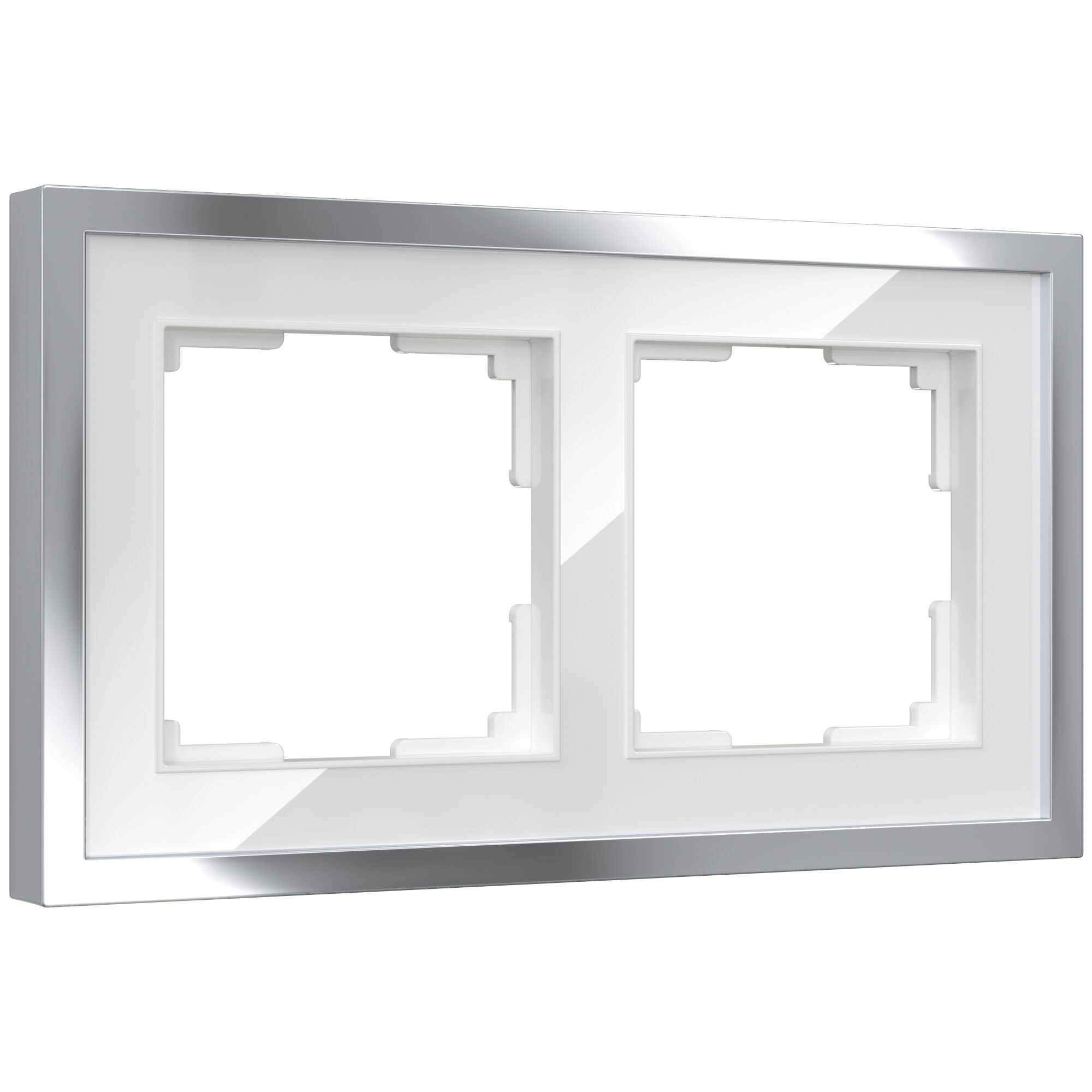 Рамка на 2 поста Werkel Baquette W0022850 (белый/серебро)