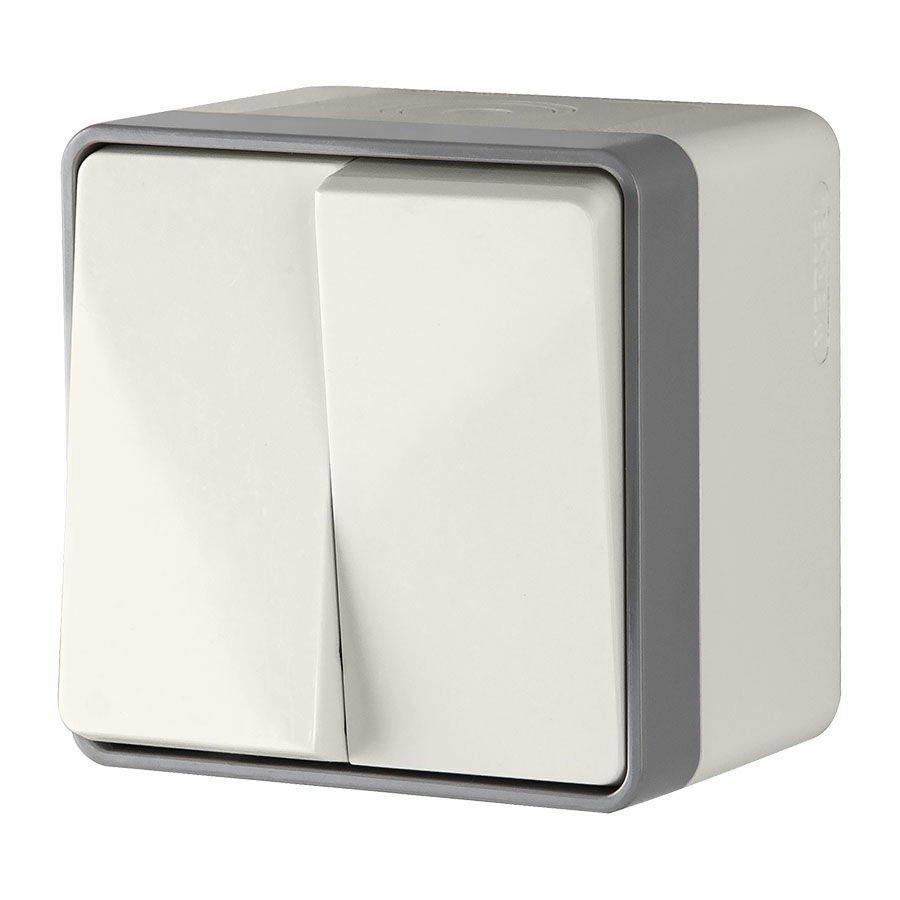 Выключатель двухклавишный влагозащищенный Werkel Gallant W5020203 (слоновая кость)