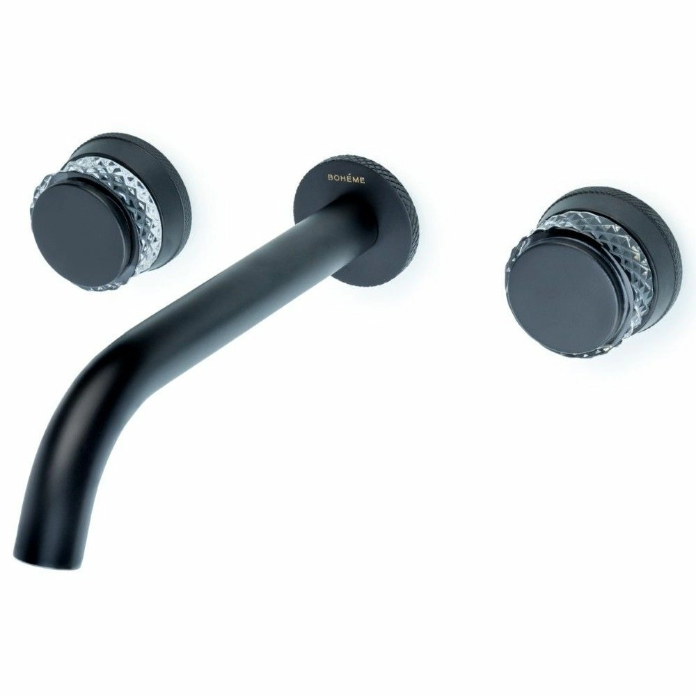 Смеситель из стены на 3 отверстия Boheme Aura Black, 152-2-B-A