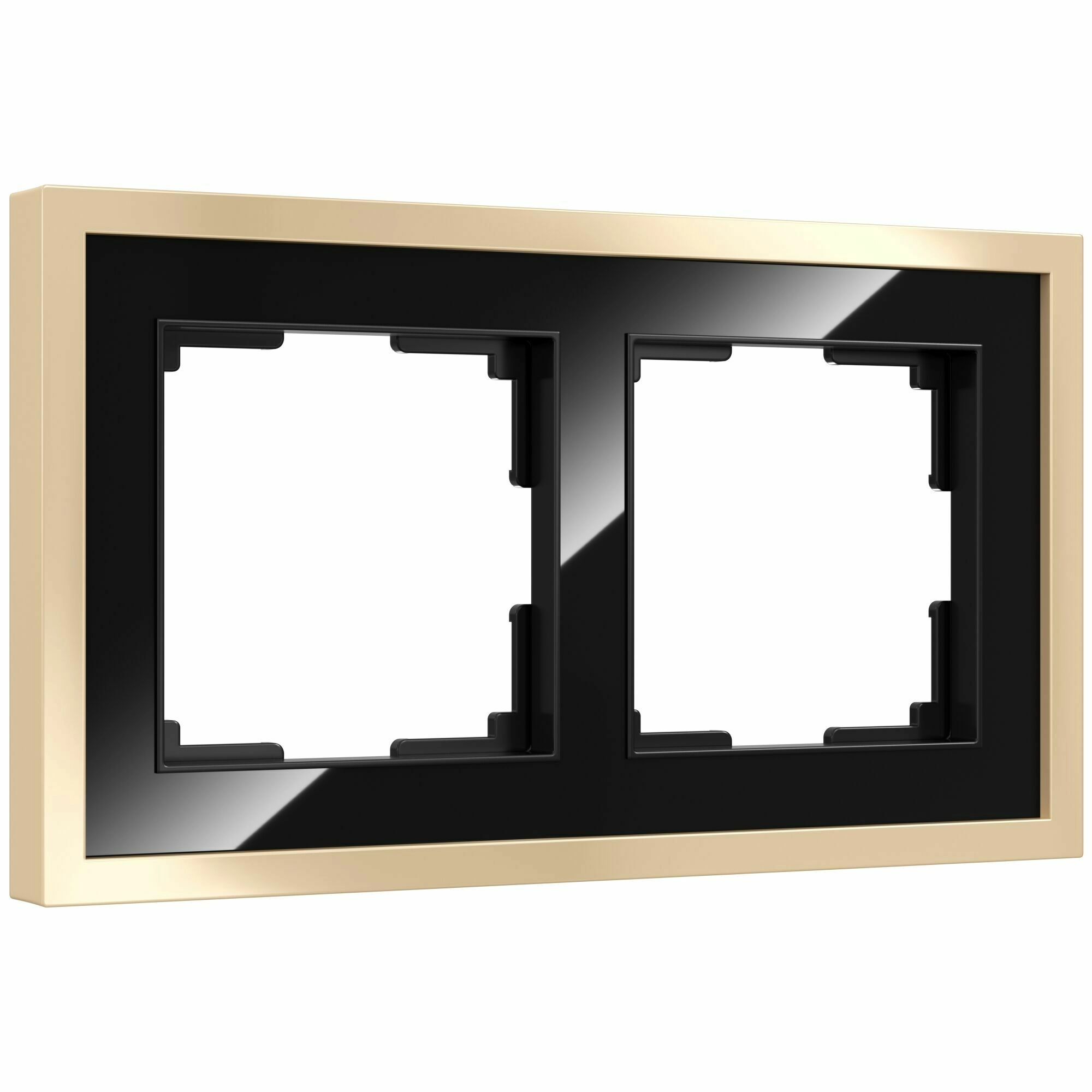 Рамка на 2 поста Werkel Baquette W0022852 (черный/латунь)