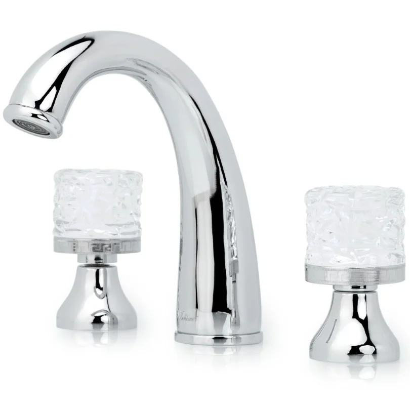 Смеситель для раковины на 3 отверстия Boheme Crystal Chrome, 277