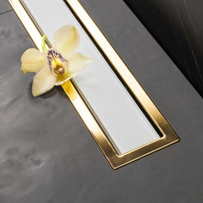 Душевой лоток Pestan Confluo Premium Line White Glass Gold