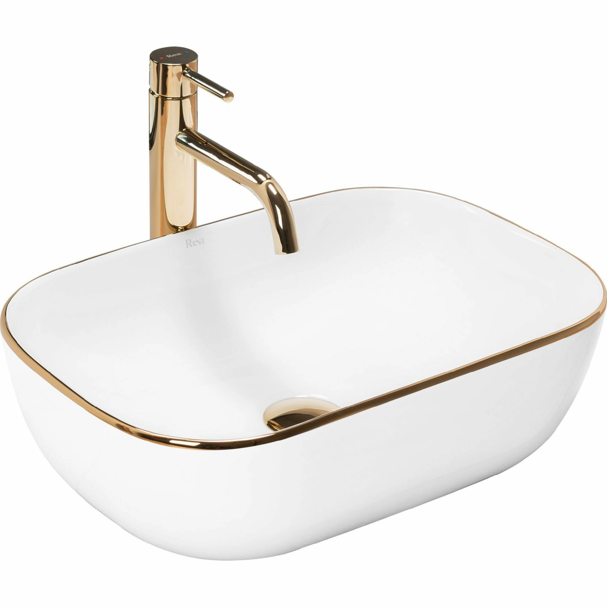 Умывальник Rea Belinda Gold Edge 46.5x33.5, REA-U8736