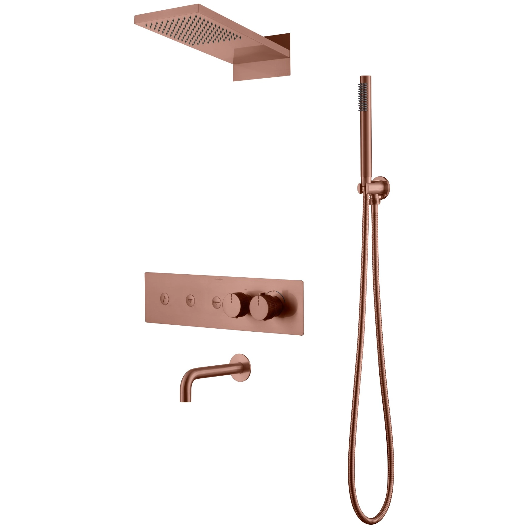 Встроенная душевая система Boheme Fusion Copper Brushed, 131-2-CB