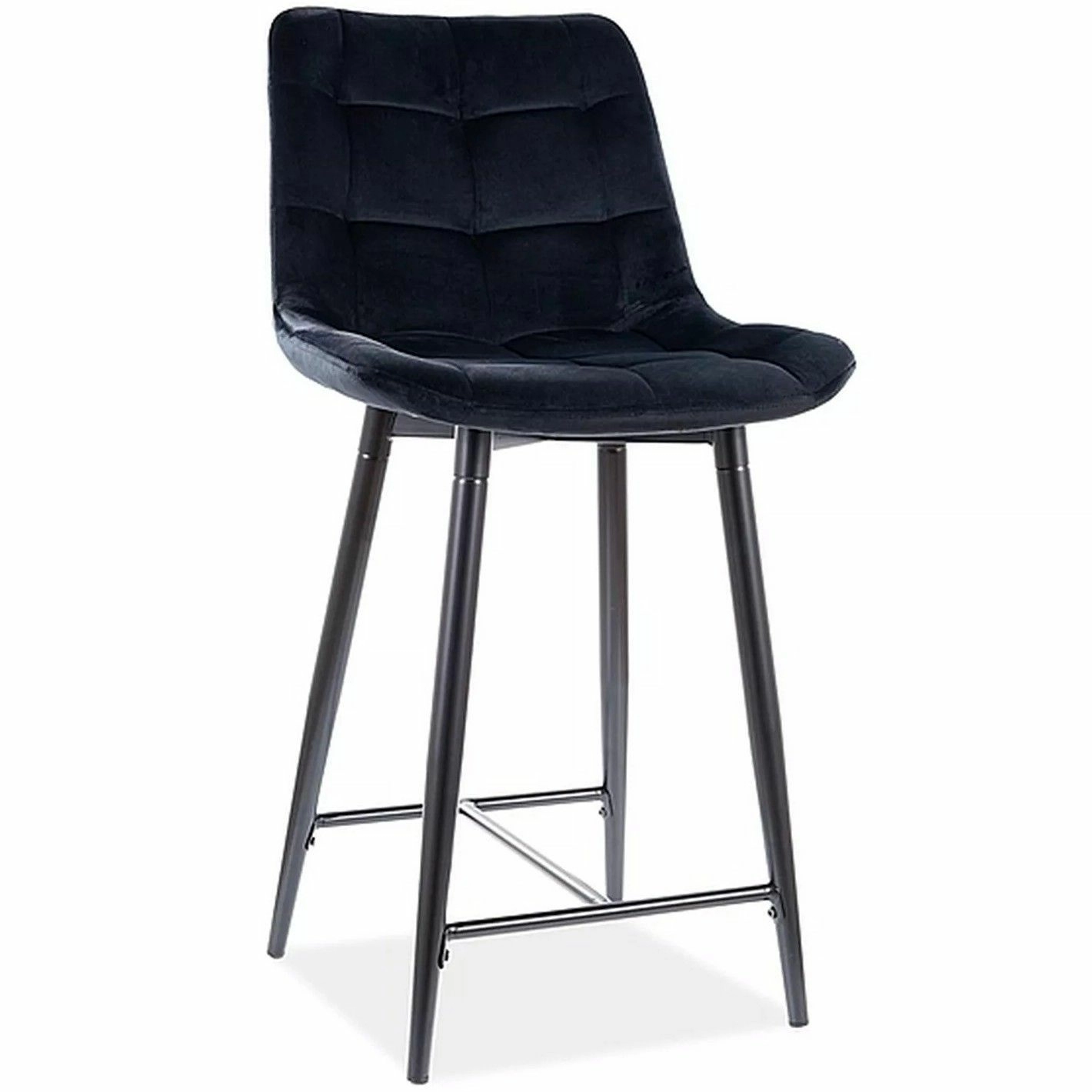 Стул барный Signal Chic H-2 Velvet Bluvel 19 черный/черный, CHICH2VCC