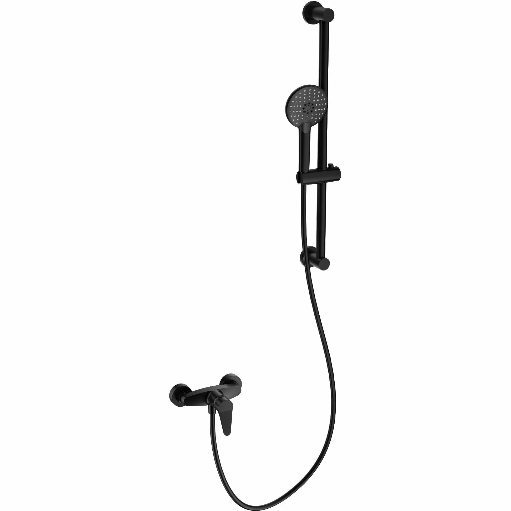 Смеситель для душа с гарнитуром Wonzon & Woghand черный матовый, WW-AE3103-MB