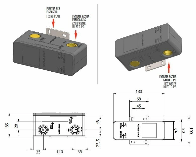 Скрытая часть смесителя для раковины Remer, RRBOX15