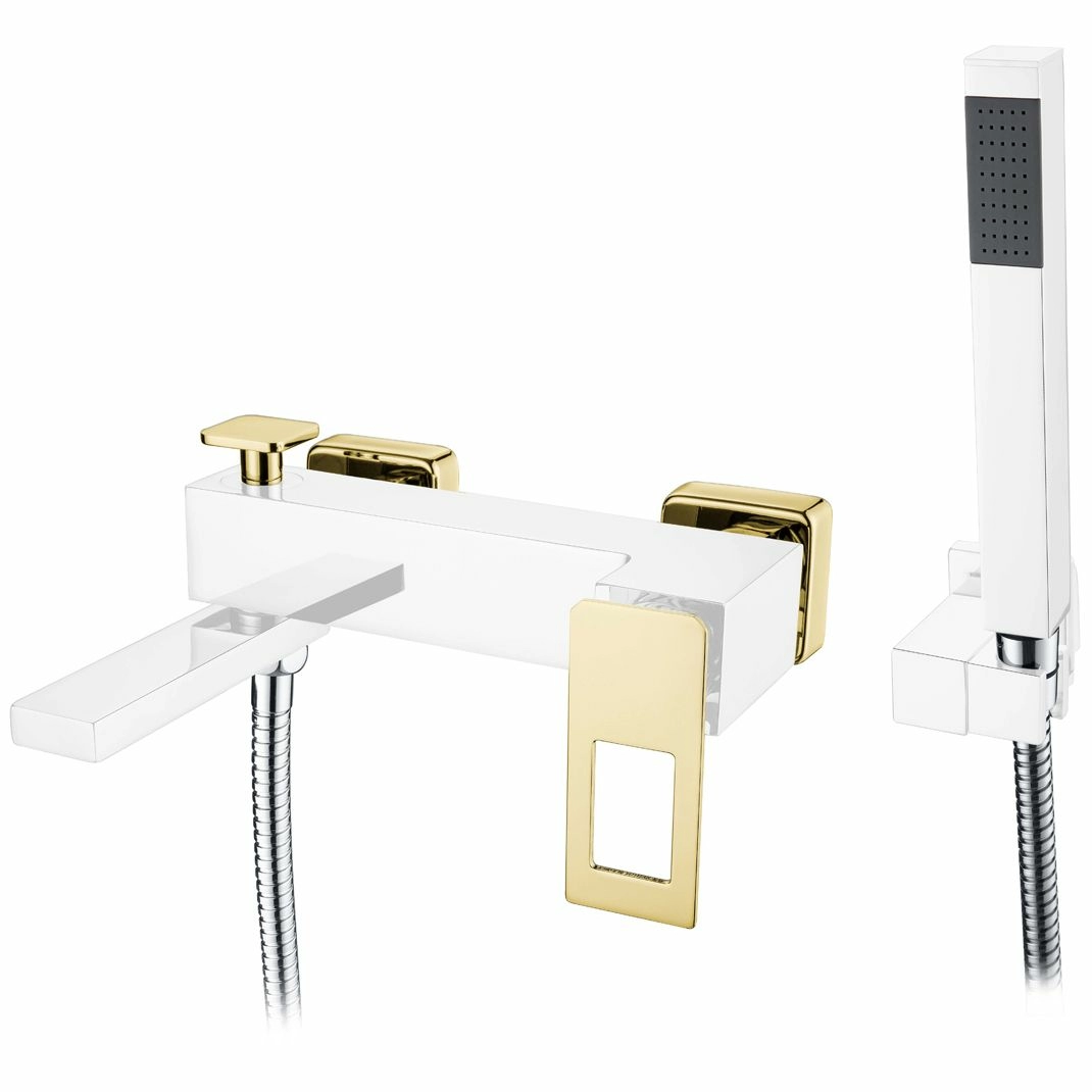 Смеситель для ванны с гарнитуром Boheme Q Chrome/Gold, 143-CRG