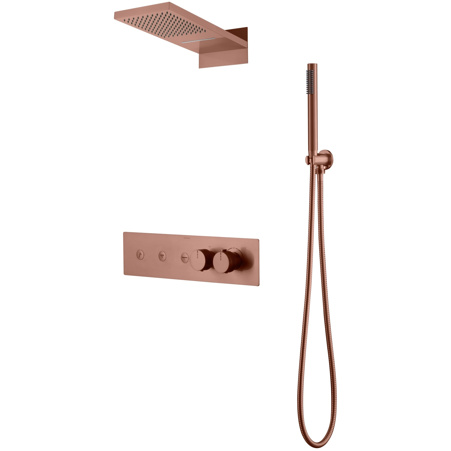 Встроенная душевая система Boheme Fusion Copper Brushed, 131-CB