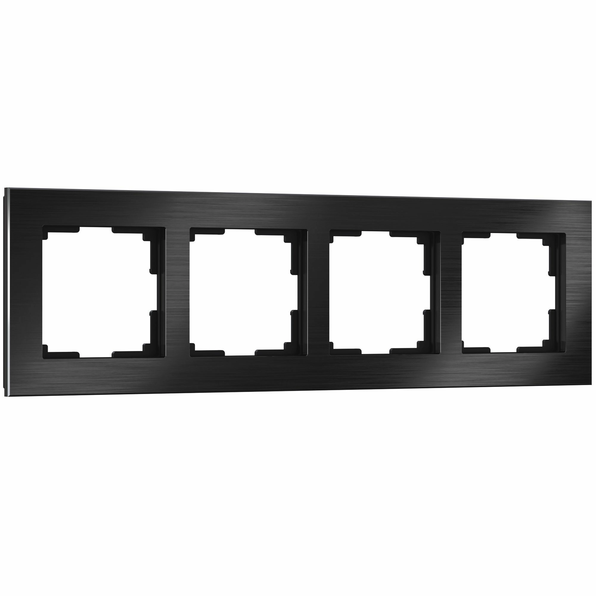 Рамка на 4 поста Werkel Aluminium W0041708 (черный алюминий)
