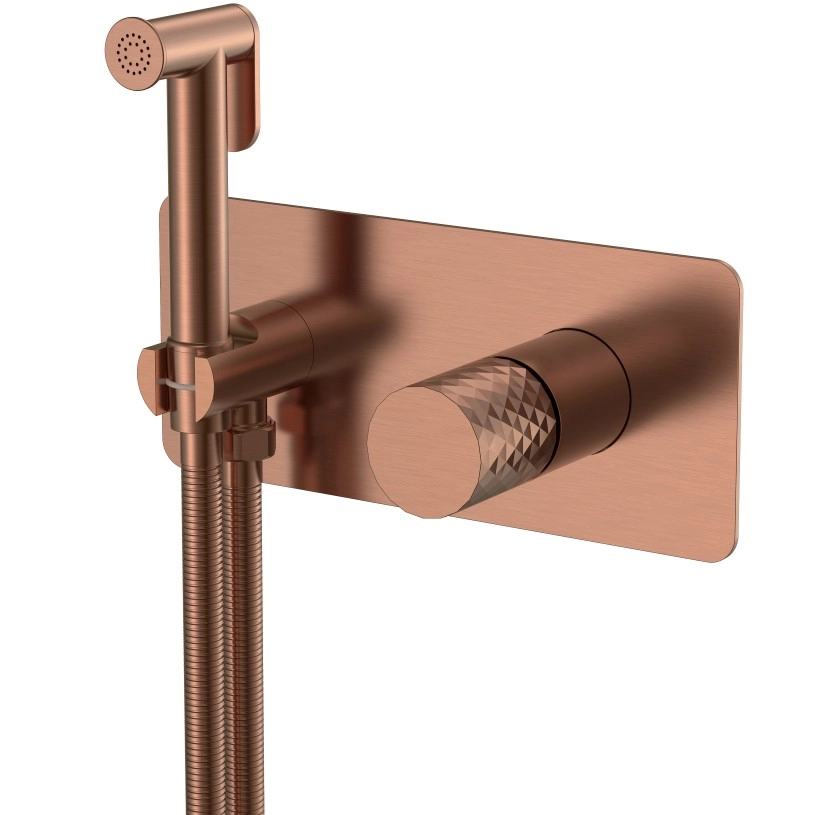 Смеситель гигиенический Boheme Stick Diamond Copper Brushed, 127-CB