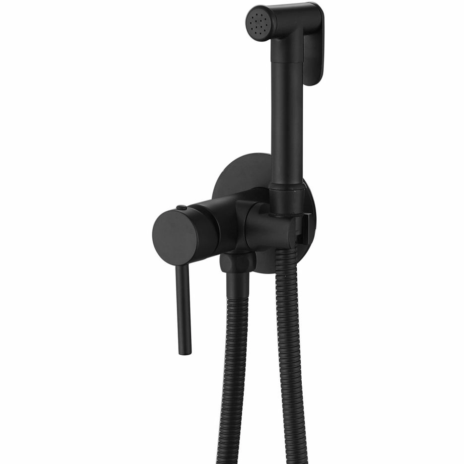 Смеситель с гигиеническим душем Abber Wasser Kreis черный матовый, AF8125B