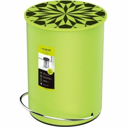 Ведро для мусора с педалью 3 л (зеленое) Ledeme L704-5