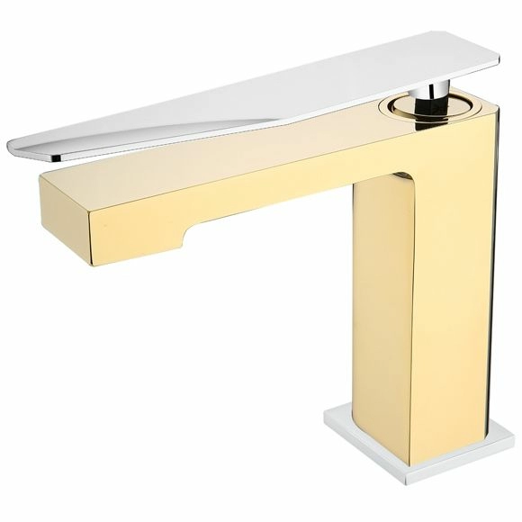 Смеситель для умывальника Boheme Q2 Gold/Chrome, 141-GCR.2