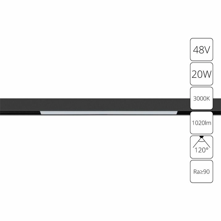 Магнитный трековый светильник Arte Lamp Linea, A4673PL-1BK