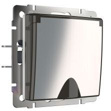 Розетка влагозащищенная с защитной крышкой и шторками Werkel W1171202 (глянцевый никель)
