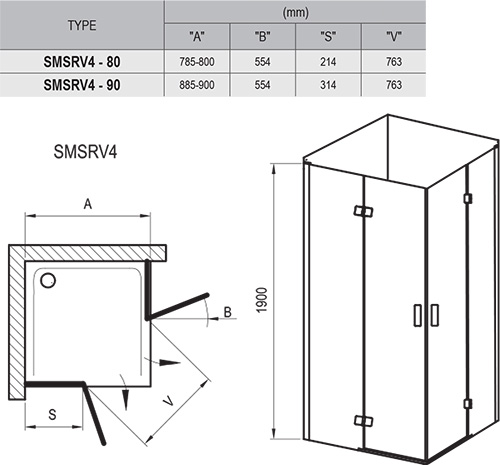 Душевой уголок Ravak Smartline SMSRV4
